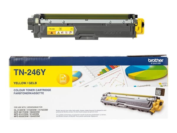 Brother TN246Y - Gul - original - tonerpatron - for Brother DCP-9017, DCP-9022, HL-3142, HL-3152, HL-3172, MFC-9142, MFC-9332, MFC-9342
