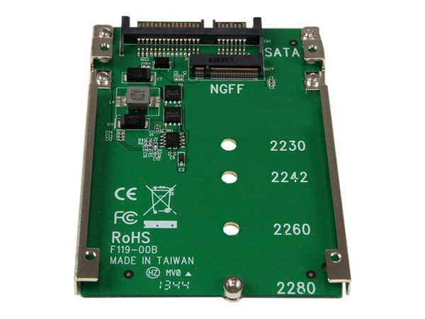 StarTech.com M.2 SATA SSD to 2.5in SATA Adapter - M.2 NGFF to SATA Converter - 7mm - Open-Frame Bracket - M2 Hard Drive Adapter (SAT32M225) - Diskkon