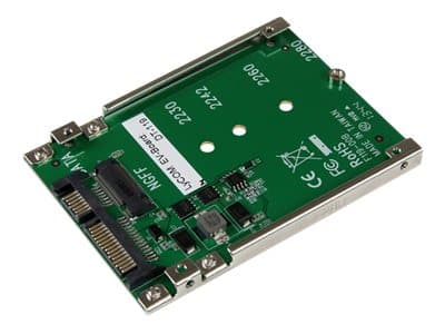 StarTech.com M.2 SATA SSD to 2.5in SATA Adapter - M.2 NGFF to SATA Converter - 7mm - Open-Frame Bracket - M2 Hard Drive Adapter (SAT32M225) - Diskkon Grønn