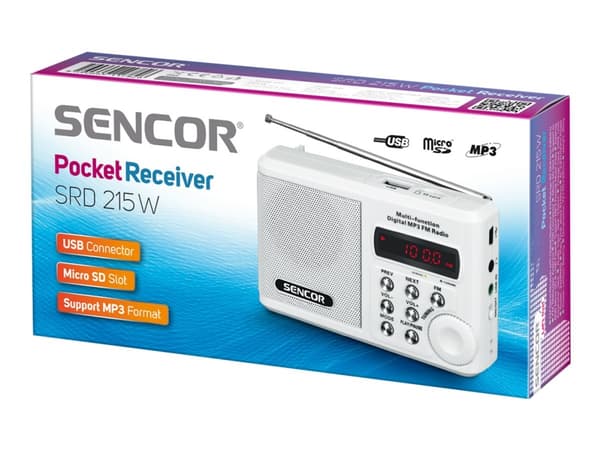 Sencor SRD 215 W - Personlig radio - hvit