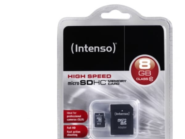 Intenso Class 10 - Flash-minneskort (adapter, microSDHC till SD inkluderad) - 8 GB - Class 10 - microSDHC