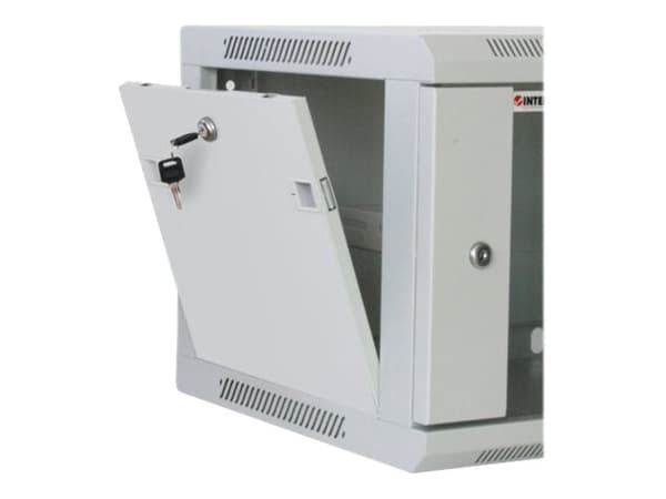 Intellinet Network Cabinet, Wall Mount (Standard), 20U, Usable Depth 350mm/Width 540mm, Grey, Assembled, Max 60kg, Metal & Glass Door, Back Panel, Re