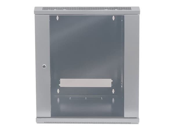 Intellinet Network Cabinet, Wall Mount (Standard), 12U, Usable Depth 410mm/Width 510mm, Grey, Flatpack, Max 60kg, Metal & Glass Door, Back Panel, Rem