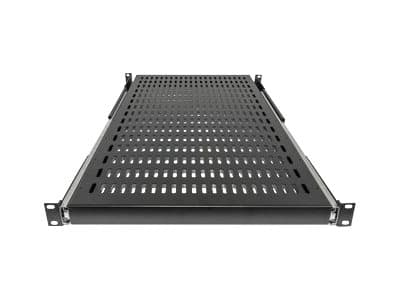Intellinet 19" Sliding Shelf, 1U, 800 to 1000mm Depth, shelf depth 550mm, Black - Hylla för rack - svart, RAL 9005 - 1U - 19"