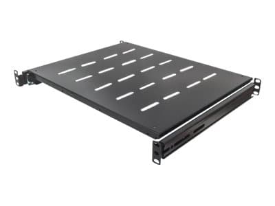 Intellinet 19" Sliding Shelf, 1U, 800 to 1000mm Depth, shelf depth 550mm, Black - Hylla för rack - svart, RAL 9005 - 1U - 19"