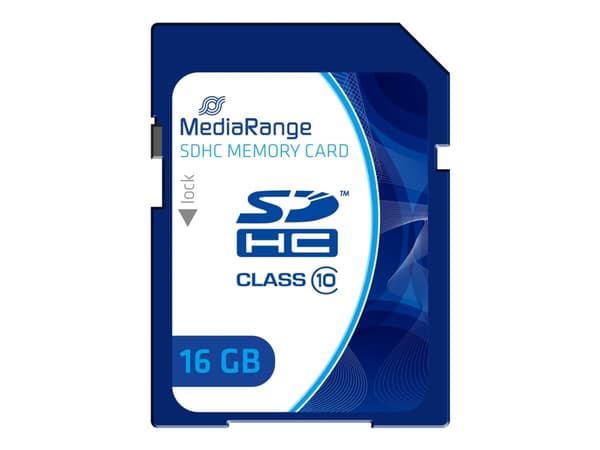 MediaRange - Flashminnekort - 16 GB - Class 10 - SDHC - blå