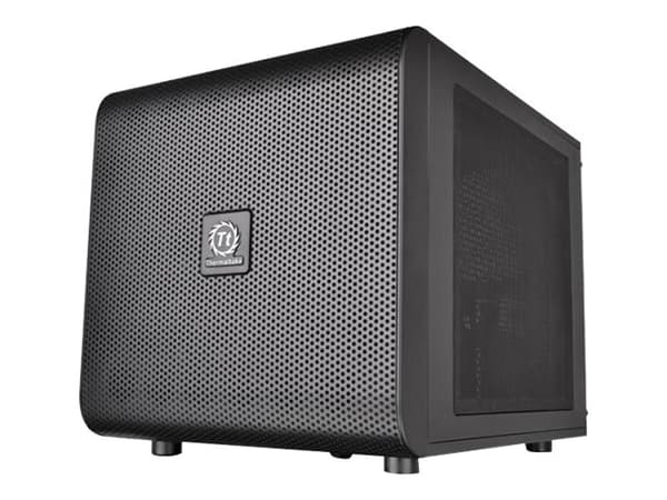 Thermaltake Core V21 - Tower - micro ATX - genomskinlig sidopanel - ingen strömförsörjning (PS/2) - svart - USB/ljud