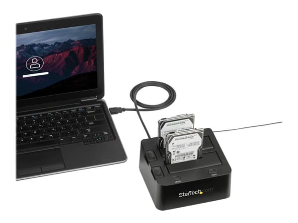 StarTech.com Dual-Bay USB 3.0 til SATA-harddisk-dokkingstasjon, USB-harddiskdokkingstasjon, ekstern 2.53.5 SATA IIIIII, SSDHDD-dokkingstasjon, Hot-Sw