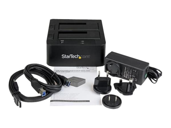 StarTech.com Dual-Bay USB 3.0 eSATA to SATA Hard Drive Docking Station, USB Hard Drive Dock, External 2.53.5 SATA IIIIII, SSDHDD Docking Station, Hot