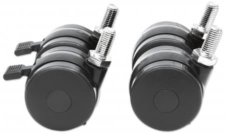 Intellinet Caster Wheel Set for 19" Racks, Set of Four, Two Brakes, Heavy-Duty - Rack-castersett - svart - 19"