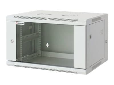Intellinet Network Cabinet, Wall Mount (Double Section Hinged Swing Out), 15U, Usable Depth 425mm/Width 540mm, Grey, Assembled, Max 30kg, Swings out