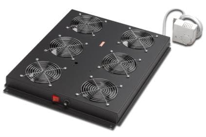 DIGITUS Professional Unique DN-19 FAN-6-SRV-B - Fläktbricka för stativ - med 6 kylfläktar, termostat - svart, RAL 9005 - 19"