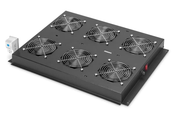 DIGITUS Professional Unique DN-19 FAN-6-SRV-B - Fläktbricka för stativ - med 6 kylfläktar, termostat - svart, RAL 9005 - 19"