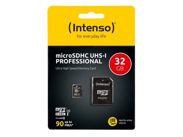 Intenso - Flash-minneskort (adapter, microSDHC till SD inkluderad) - 32 GB - UHS Class 1 / Class10 - microSDHC UHS-I