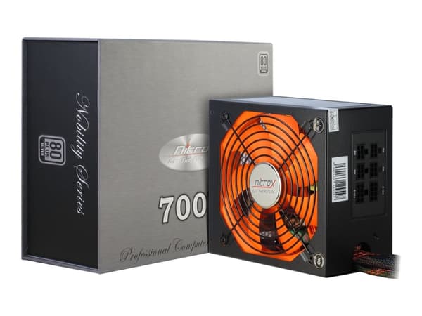 Inter-Tech Coba Nitrox Nobility CN-700NS 85+ - Virtalähde (sisäinen) - ATX12V 2.3 - 80 PLUS Silver - AC 100-240 V - 700 Watt - aktiivinen PFC