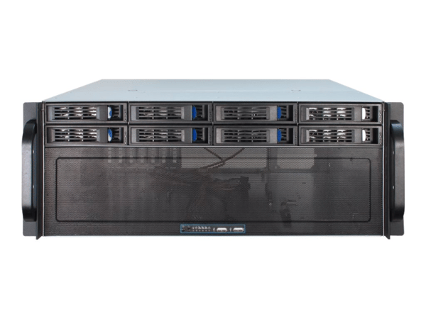 Inter-Tech IPC 4U-4408 - Rackmonterbar - 4U - forlenget ATX / SSI EEB - ingen strømforsyning (ATX) - USB Sort, Sølv
