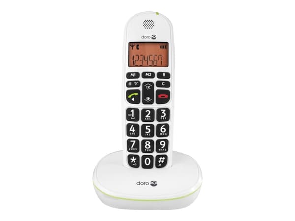 DORO PhoneEasy 100w - Trådlös telefon med nummerpresentation - DECT\GAP - vit