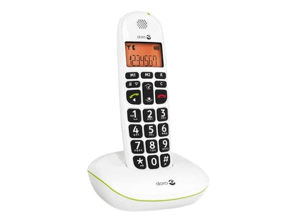 DORO PhoneEasy 100w - Trådlös telefon med nummerpresentation - DECT\GAP - vit