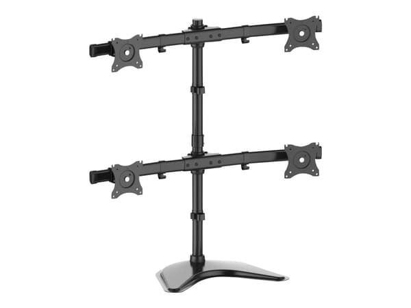 Multibrackets M Deskstand Basic Quad - Monteringssett (skrivebordsmontering) - for 4 LCD-skjermer - stål, høyverdig aluminium - svart - skjermstørrel