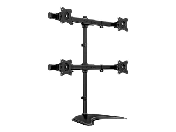 Multibrackets M Deskstand Basic Quad - Monteringssett (skrivebordsmontering) - for 4 LCD-skjermer - stål, høyverdig aluminium - svart - skjermstørrel