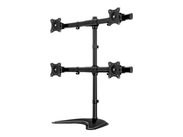 Multibrackets M Deskstand Basic Quad - Monteringssett (skrivebordsmontering) - for 4 LCD-skjermer - stål, høyverdig aluminium - svart - skjermstørrel