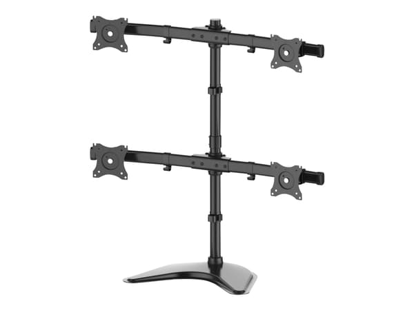 Multibrackets M Deskstand Basic Quad - Monteringssett (skrivebordsmontering) - for 4 LCD-skjermer - stål, høyverdig aluminium - svart - skjermstørrel Sort