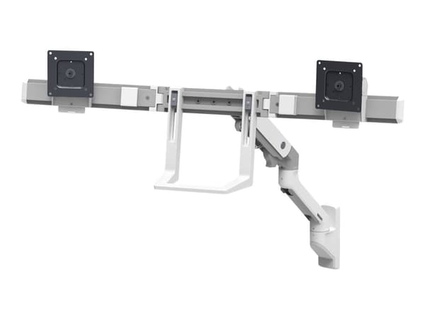 Ergotron HX - Monteringssett (leddarm, utvidelse, hengselbue, 2 svingtapper, håndtak, veggmontering) - for 2 LCD-skjermer - hvit - skjermstørrelse: i