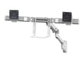 Miniatyrbilde 2 av 5: Ergotron HX - Monteringssett (leddarm, utvidelse, hengselbue, 2 svingtapper, håndtak, veggmontering) - for 2 LCD-skjermer - hvit - skjermstørrelse: i