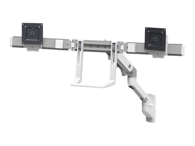 Ergotron HX - Monteringssats (handtag, vridbar arm, väggfäste, 2 pivåfästen, gångjärn, förlängning) - för 2 LCD-bildskärmar - vit - skärmstorlek: upp