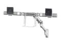 Miniatyrbilde 1 av 5: Ergotron HX - Monteringssett (leddarm, utvidelse, hengselbue, 2 svingtapper, håndtak, veggmontering) - for 2 LCD-skjermer - hvit - skjermstørrelse: i