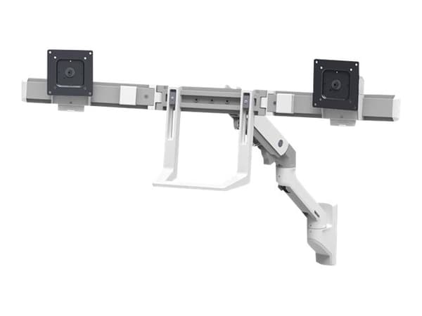 Ergotron HX - Monteringssats (vridbar arm, förlängning, gångjärn, 2 pivåfästen, handtag, väggfäste) - för 2 LCD-bildskärmar - vit - skärmstorlek: upp Vit