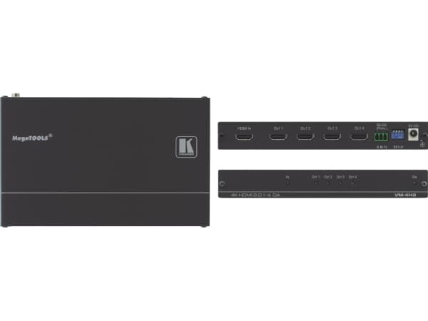 Kramer VM-4H2 - Video/lyd-splitter - 4 x HDMI - stasjonær