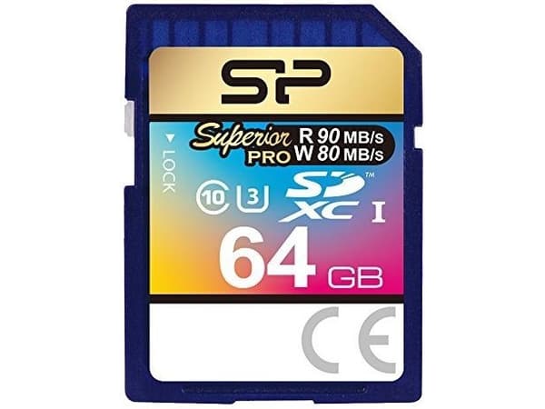 Silicon Power SDXC 64GB, 64 GB, SDXC, 90 MB/s, 45 MB/s, Blå