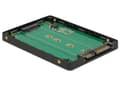Miniatyrbild 3 av 5: Delock Converter SATA 22 Pin to M.2 - Adapter för lagringsfack - 2.5" to M.2 - svart, silver