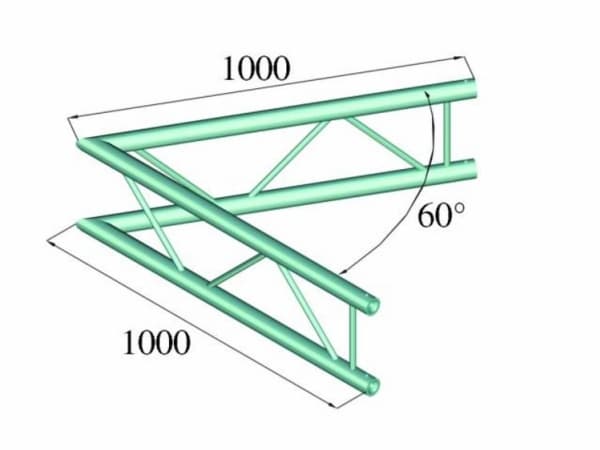 Alutruss BILOCK BQ2-PAC20V 2-punkts traverse Hjørne 60 ° Alutruss BILOCK BQ2-PAC20V 2-punkts traverse Hjørne 60 °