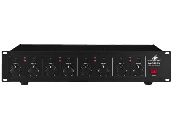 Monacor PA-1850D ELA-vahvistimet 50 W 8-kanavainen