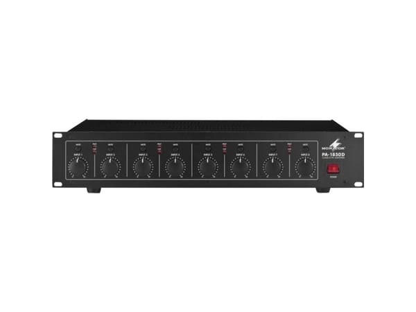 Monacor PA-1850D ELA-vahvistimet 50 W 8-kanavainen