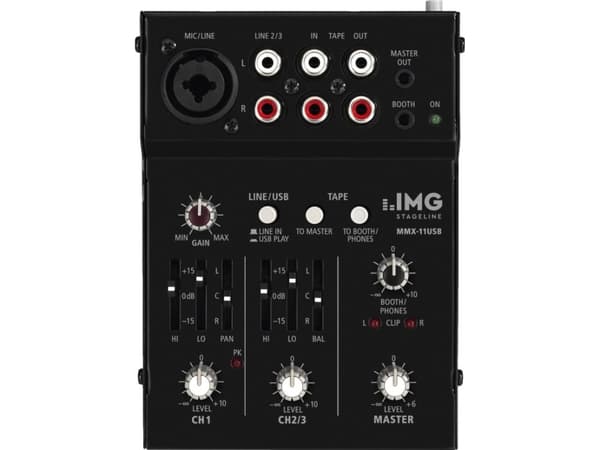 IMG Stage Line MMX-11USB, 2 kanaler, Svart