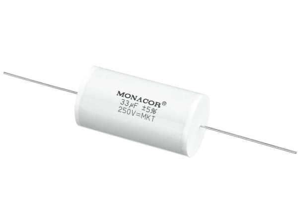 Monacor MKTA-330, Film, Sylindriske, Hvit, 33000 nF, 250 V, 56 mm