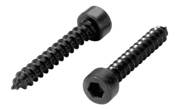 Monacor MZF-8616, Skru, Tre, Allen (sekskant), Sort, 2,5 cm, 16 stykker