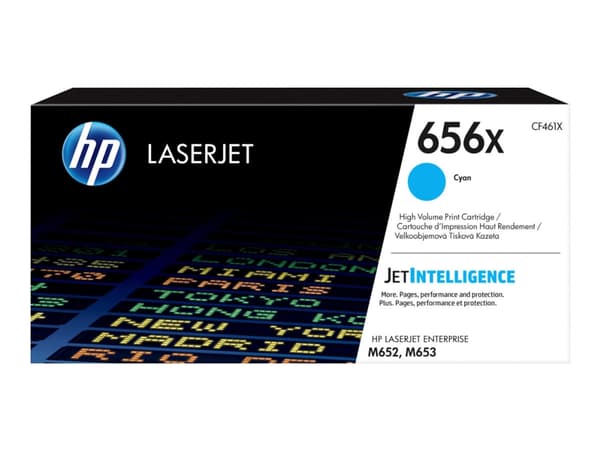HP 656X - Høy ytelse - cyan - original - LaserJet - tonerpatron (CF461X) - for Color LaserJet Enterprise M652dn, M652n, M653dh, M653dn, M653x