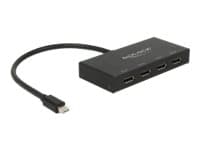 Delock Displayport 1.2 Splitter 1 x mini Displayport in > 4 x Displayport out 4K - Video/lyd-splitter - 4 x DisplayPort - stasjonær