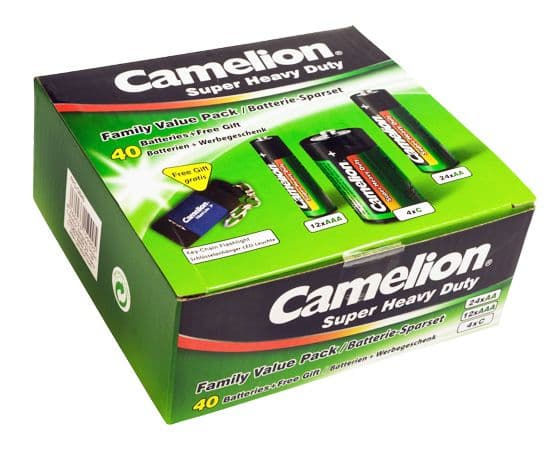 Camelion FPG-GB40, Single-use battery, Zinkklorid, Cylindrisk, 1,5 V, 40 styck, Multifärg