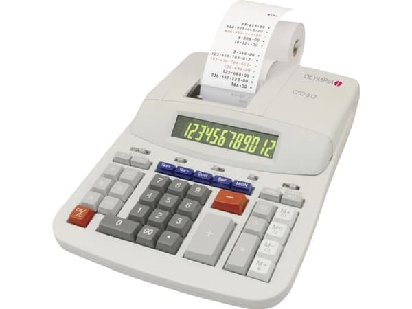 Olympia CPD 512, Skrivbord, Utskrift, 12 siffror, 1 linjer, Vit