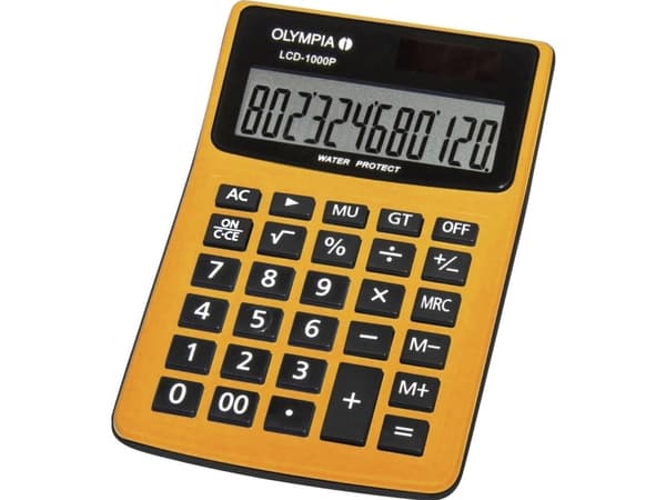 Olympia LCD 1000P, Desktop, Grunnleggende, 12 sifre, 1 linjer, Sort, Oransje