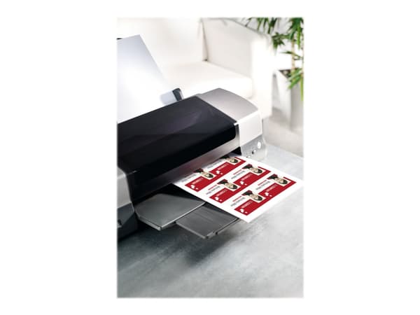 Sigel - Hvit - 54 x 90 mm - 185 g/m² - 100 stk (10 ark x 10) navneskiltkort