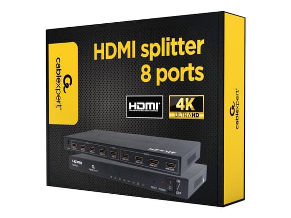 Cablexpert DSP-8PH4-03 - Video/audiosplitter - 8 x HDMI - skrivbordsmodell