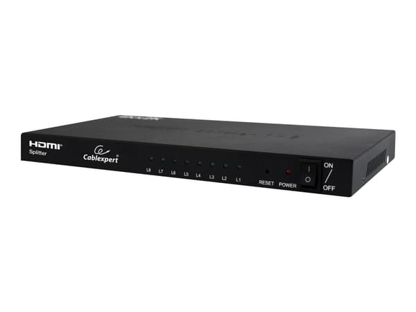 Cablexpert DSP-8PH4-03 - Video/audiosplitter - 8 x HDMI - skrivbordsmodell