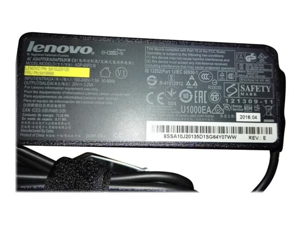Delta ADP-65FD B - Strømadapter - AC 100-240 V - 65 watt - FRU Sort