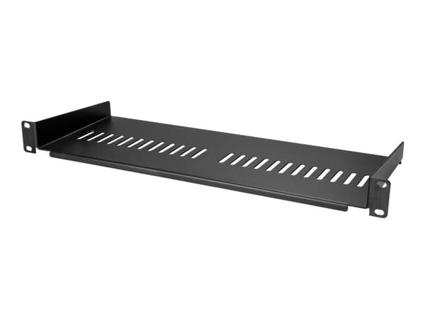 StarTech.com 1U Vented Server Rack Cabinet Shelf, 7in Deep Fixed Cantilever Tray, Rackmount Shelf for 19" AV/Data/Network Equipment Enclosure w/ Cage